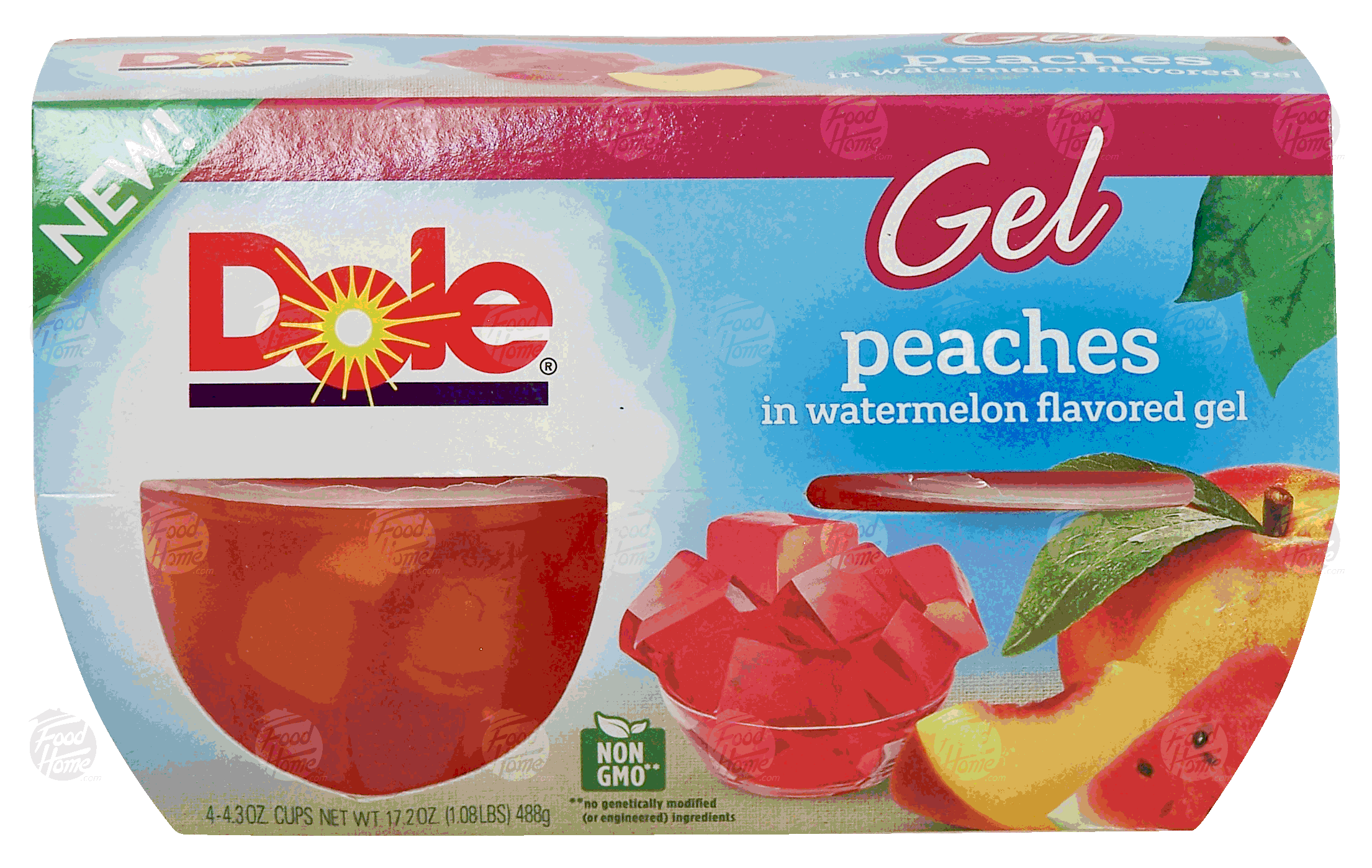 Dole Gel peaches in watermelon flavored gel, 4.3-oz. cups Full-Size Picture